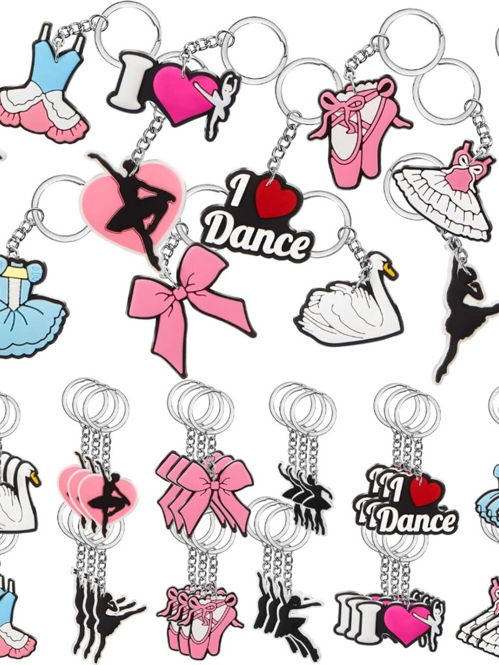 36 Pack Ballerina Dance Keychains, Ballet Party Favors for Girls